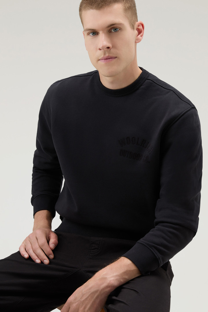 Crewneck Sweatshirt in Pure Cotton Black photo 4 | Woolrich