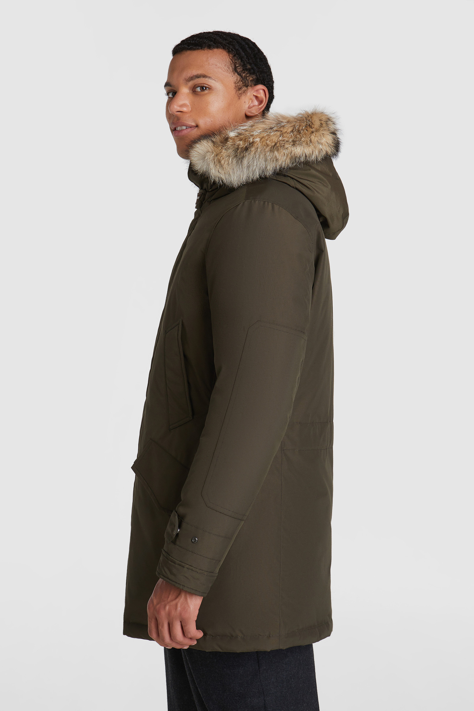 Polar Parka collo alto, pelliccia di coyote