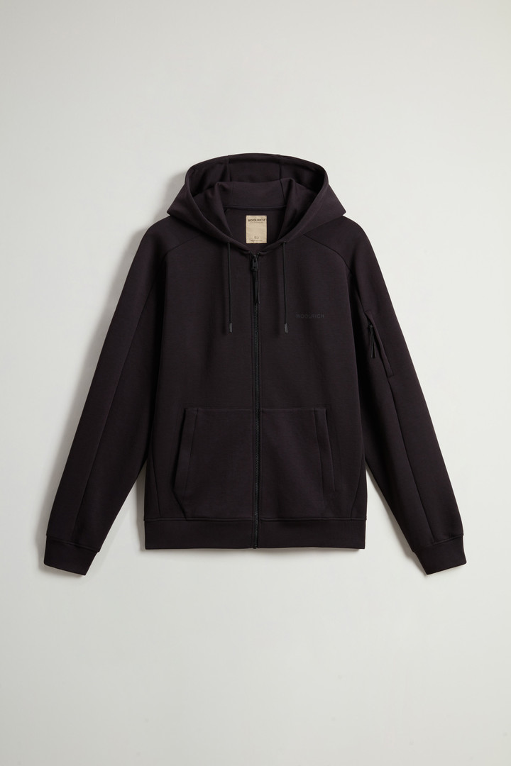 Cotton Hoodie with Reflective Logo Black photo 5 | Woolrich