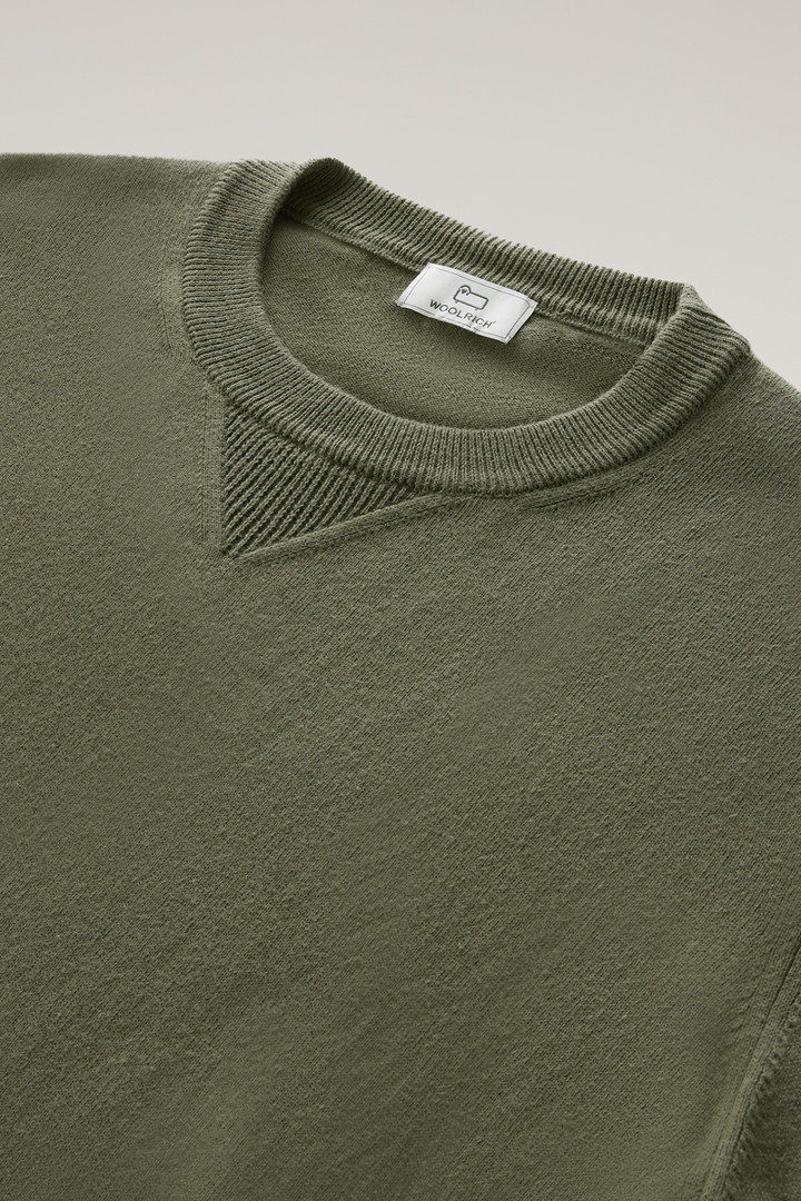 Sweater mit Rundhalsausschnitt aus reiner Baumwolle Grün photo 6 | Woolrich
