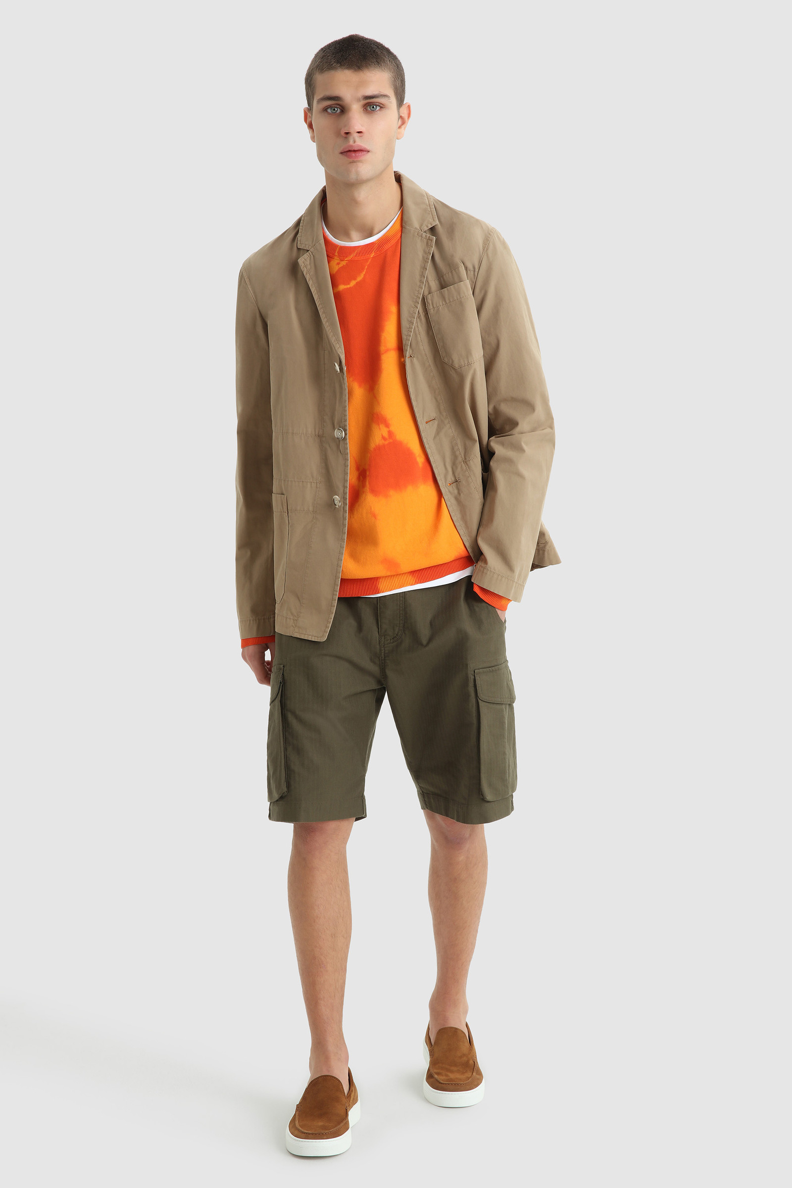 Crew Blazer in Garment-Dyed Cotton Beige photo 2 | Woolrich