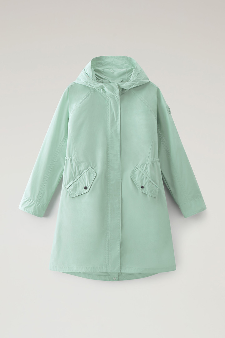 Long Summer Parka in Urban Touch Fabric with Hood Green photo 5 | Woolrich