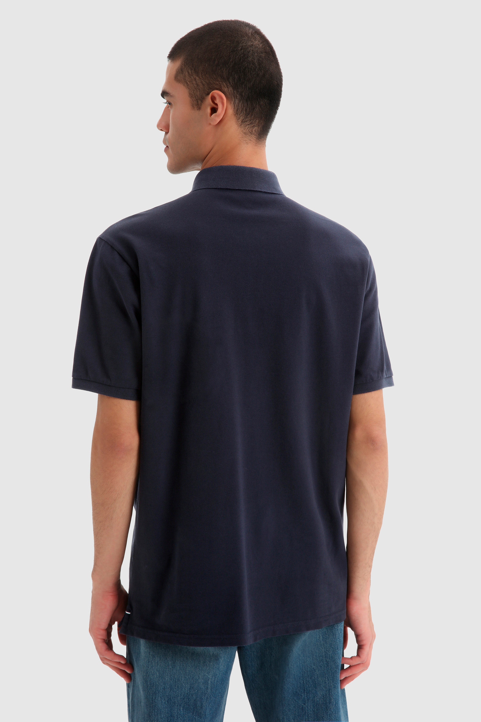 Polo Gracious en piqué de coton extensible bleu photo 3 | Woolrich