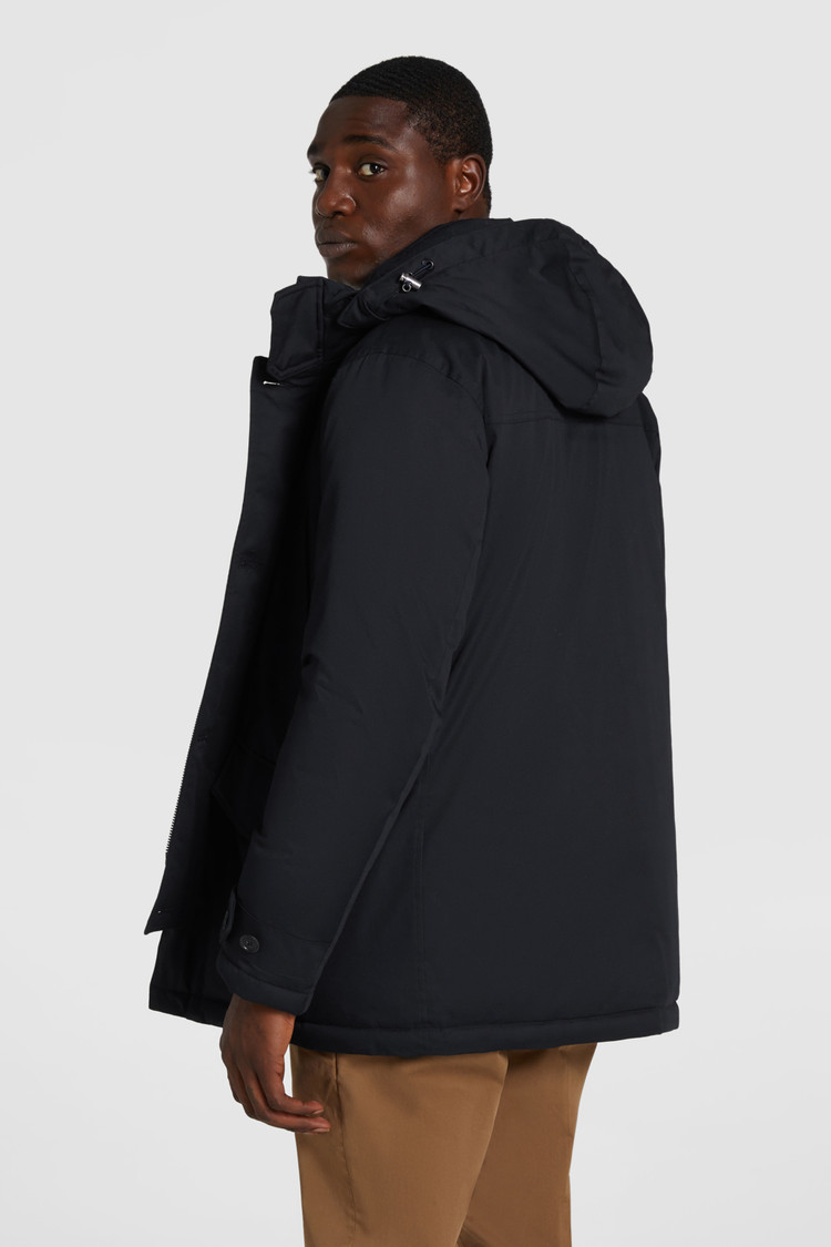 Parka à col montant en coton laminé