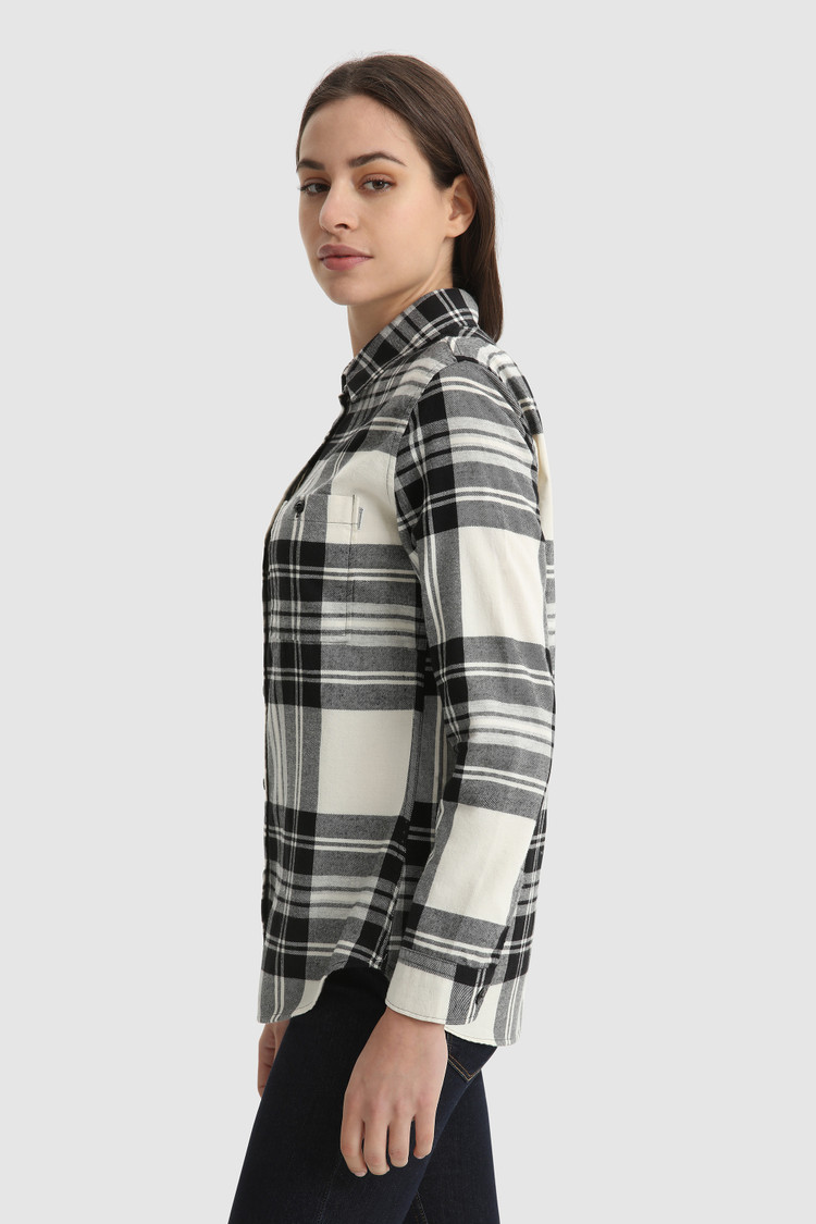 Camicia in flanella di cotone con motivo Check