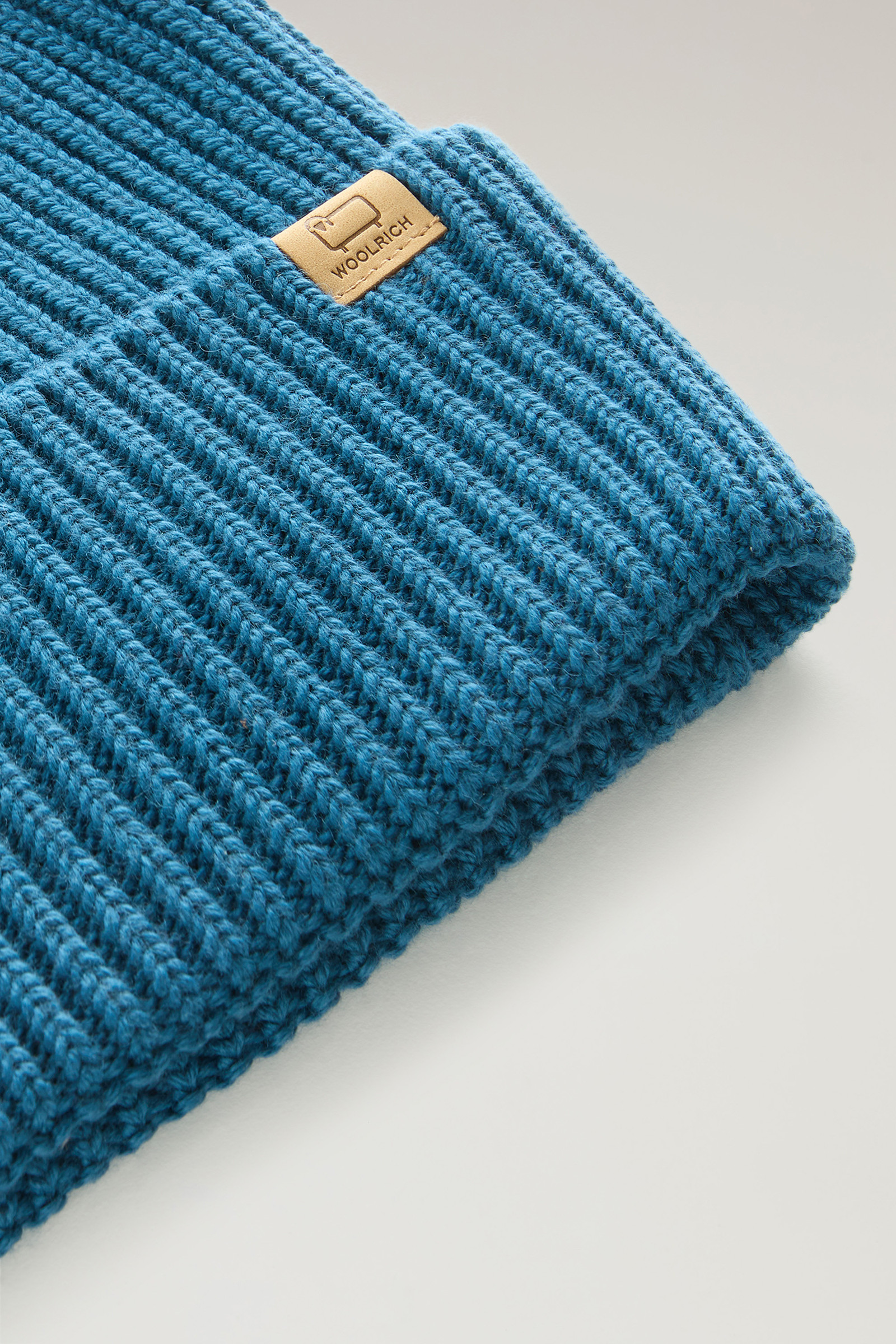 Gorro de canalé de pura lana virgen azul photo 3 | Woolrich