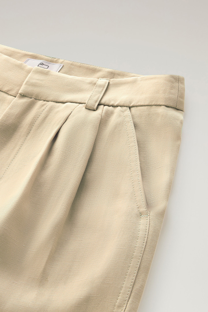 Pantalones de mezcla de lino con cinturón de tela Beige photo 6 | Woolrich