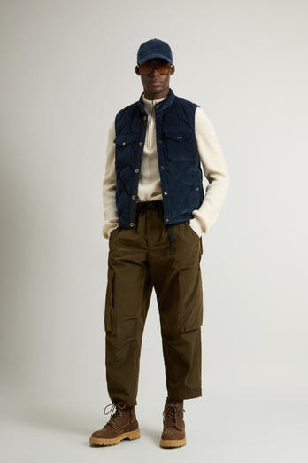 Corduroy Vest with Diamond Quilting Blue | Woolrich