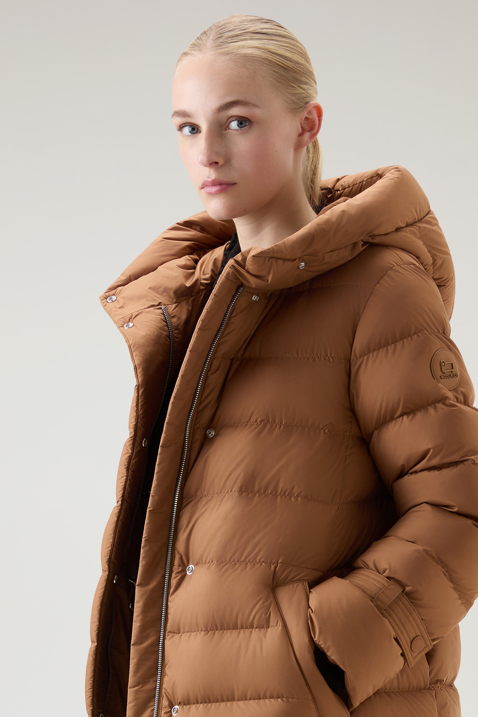 Lange Ellis Daunenjacke aus Mikrofaser braun photo 4 | Woolrich