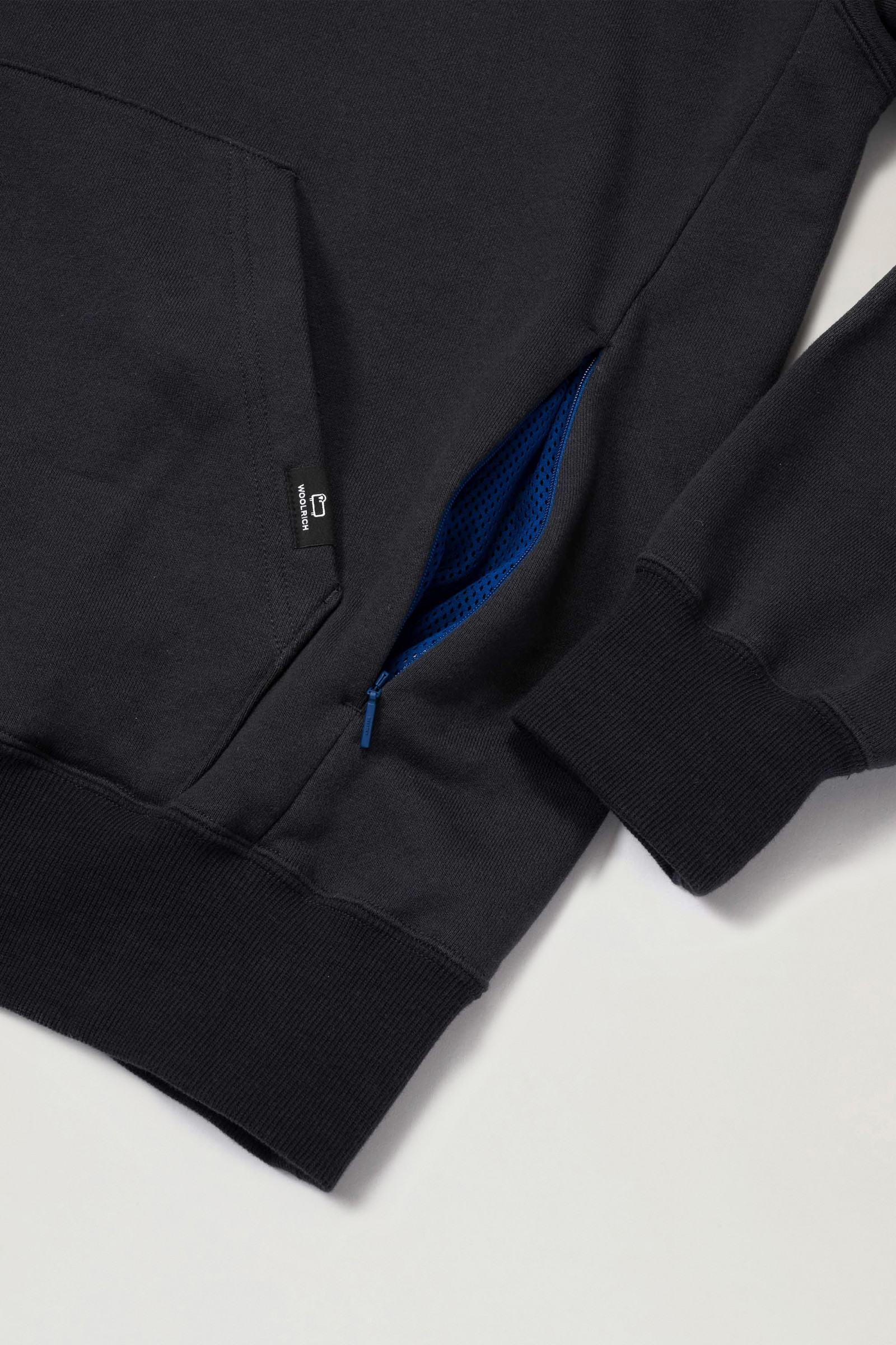 Mountain Hoodie in a Cotton Fleece and Cordura Nylon Blend Black photo 7 | Woolrich