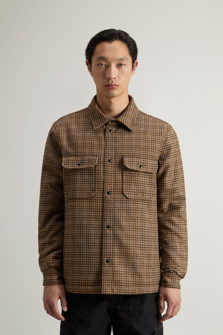 ALASKAN WOOL CHECK OVERSHIRT Beige photo 1 | Woolrich