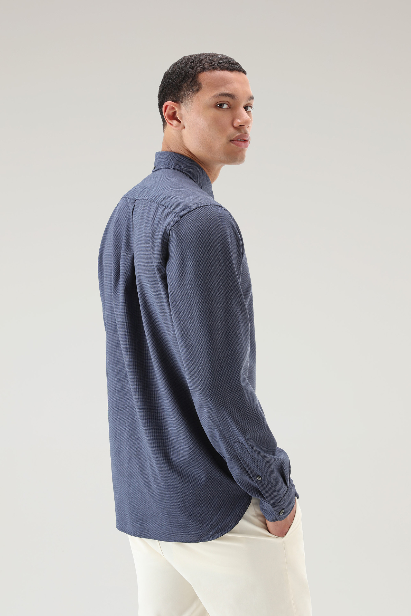 Shirt in Cool Virgin Merino Wool Blue photo 3 | Woolrich