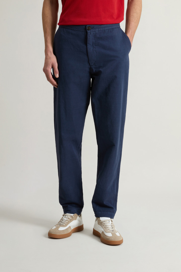 Garment-Dyed Cotton- and Linen-Blend Pants Blue photo 2 | Woolrich