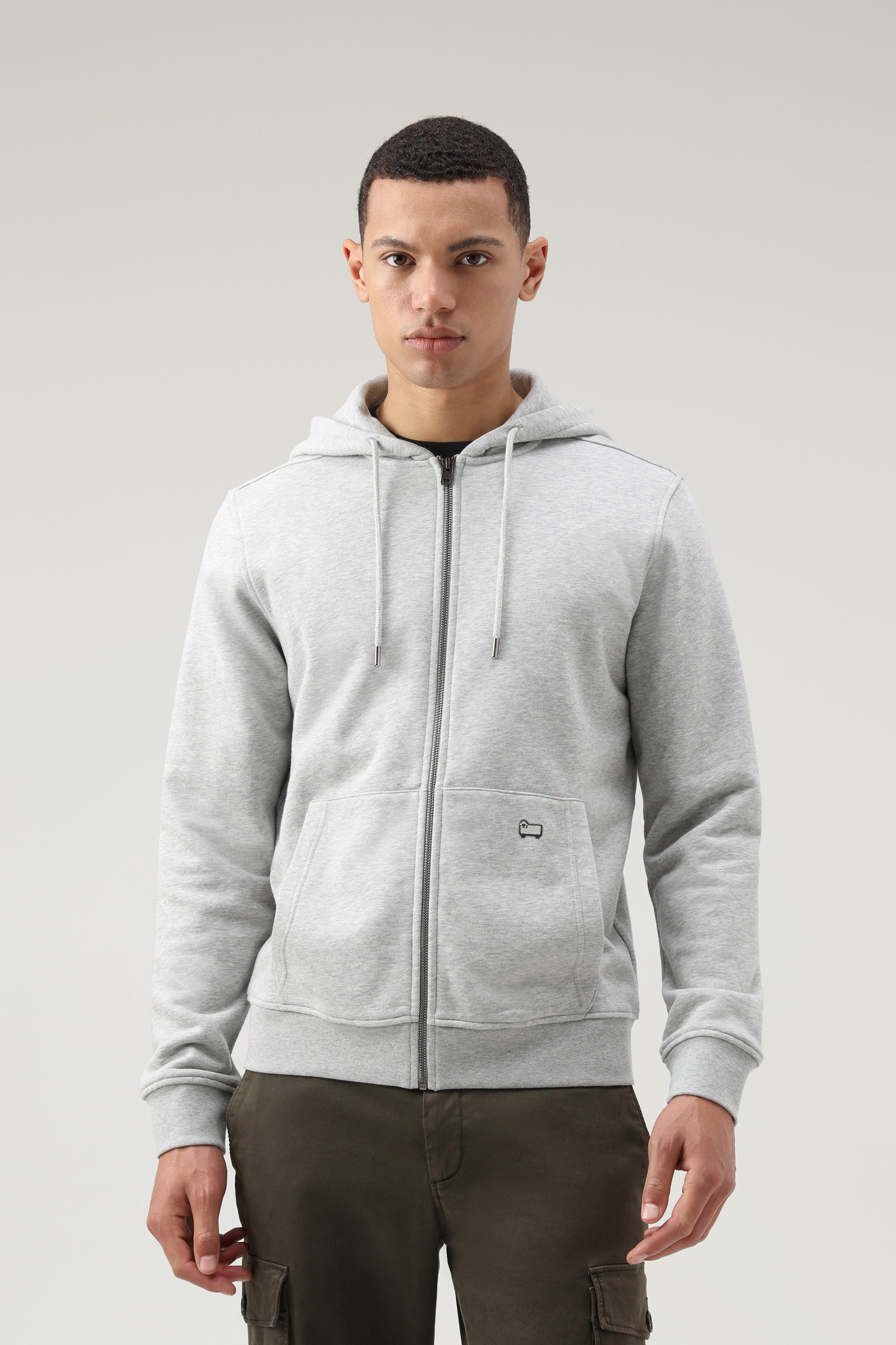 Light Classic Full-Zip Hoodie Grey | Woolrich