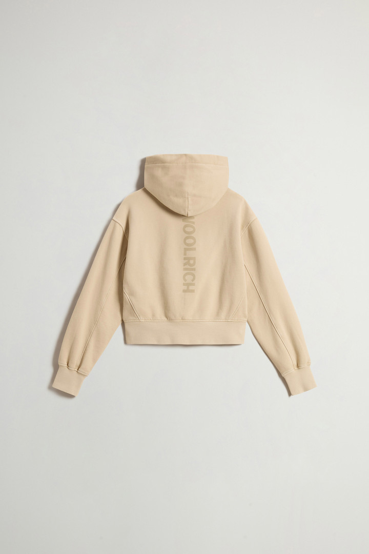Felpa crop con cappuccio da ragazza in puro cotone tinta in capo Beige photo 6 | Woolrich