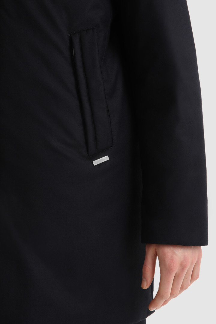 Luxury 2-in-1 coat in fine Italian wool and silk crafted with a Loro Piana fabric