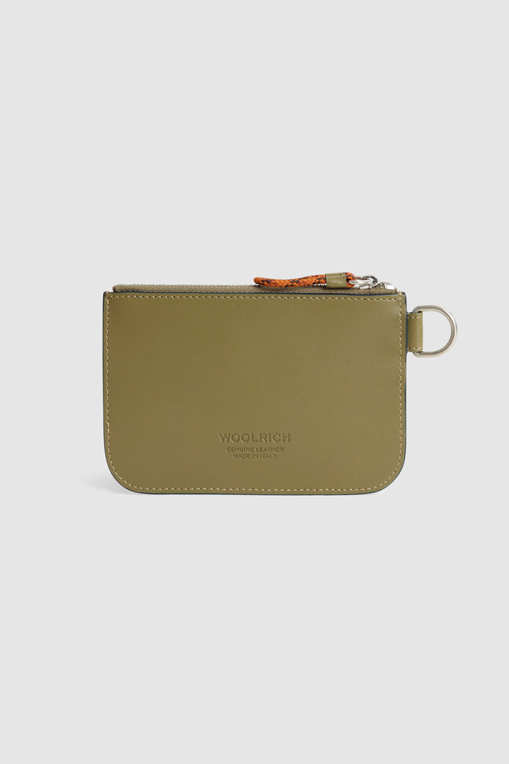 Cartera de cuero con cremallera verde photo 2 | Woolrich