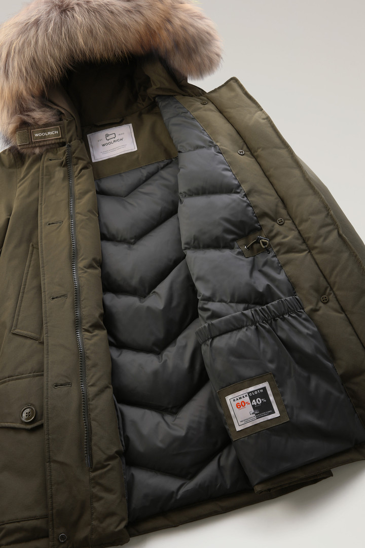 Arctic Parka in Ramar Cloth with Four Pockets and Detachable Fur Green photo 6 | Woolrich