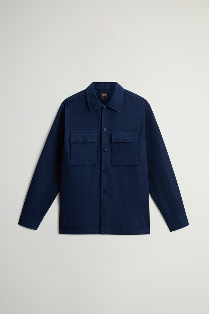 Garment-Dyed Pure Cotton Ripstop Shirt by Todd Snyder Blue photo 5 | Woolrich