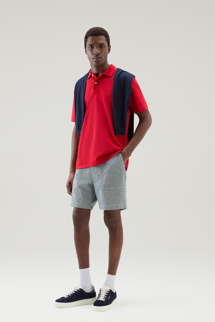 Polo-Shirt aus Piqué aus reiner Baumwolle Rot photo 2 | Woolrich