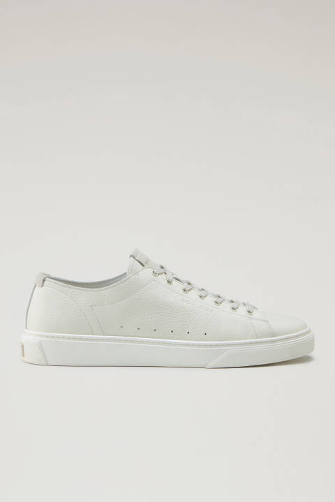 Cloud Court sneakers van getrommeld leer Wit | Woolrich