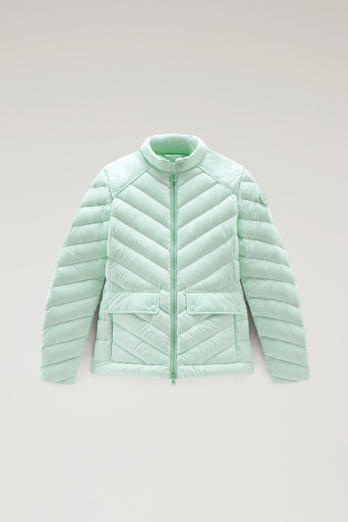 Short Padded Jacket with Chevron Quilting Green | Woolrich