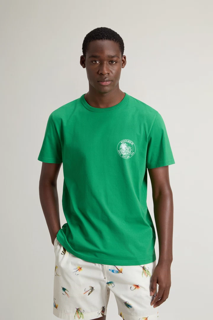 Pure Cotton T-shirt - Men - Green