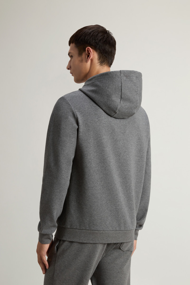 Hooded Sweatshirt in Cotton-Blend Interlock Gray photo 3 | Woolrich