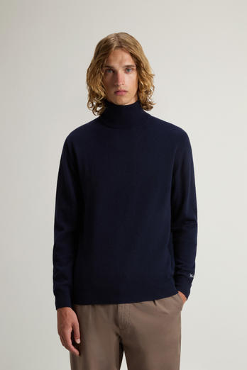 Pure Wool Turtleneck Sweater Blue | Woolrich