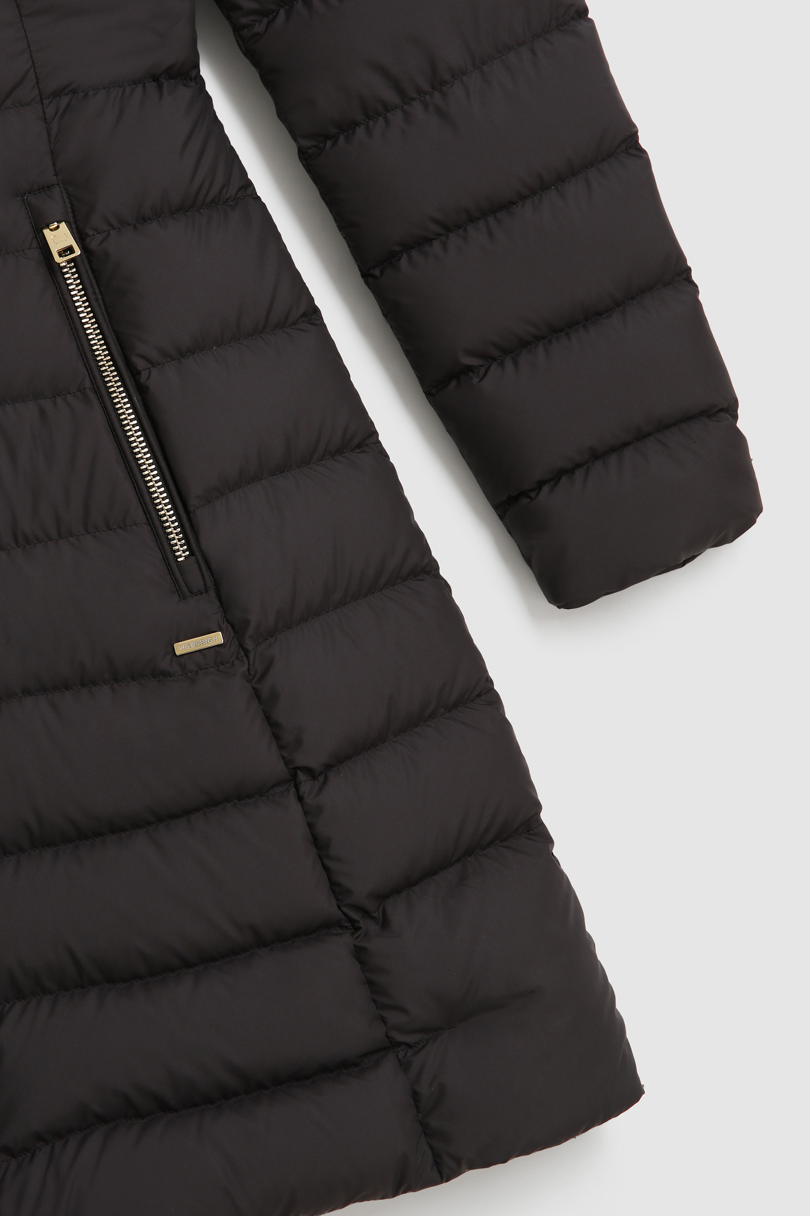 Ellis Quilted Long Jacket with Removable Fur Black photo 8 | Woolrich