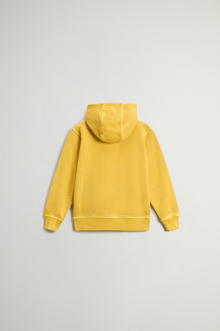 Garment-dyed Boys’ Hoodie in Pure Cotton Yellow photo 2 | Woolrich