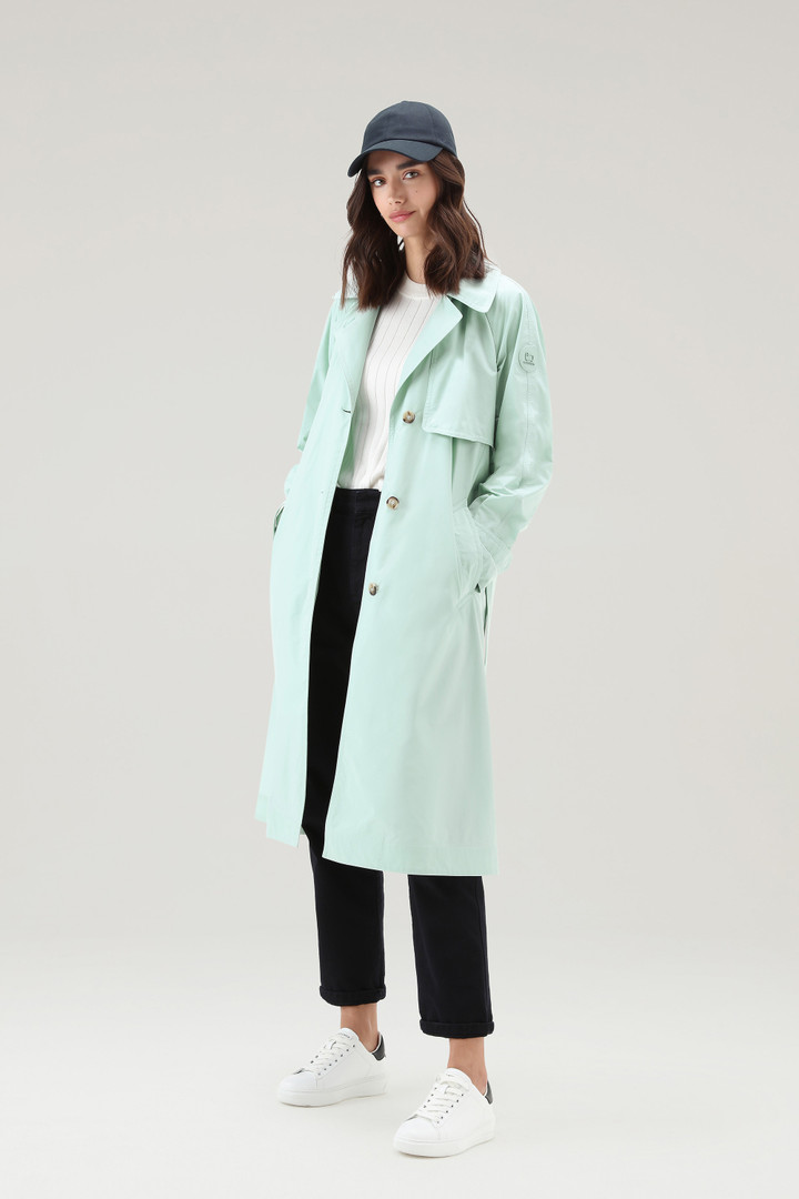 Trenchcoat van Urban Touch-stof met tailleband met riem Groen photo 2 | Woolrich