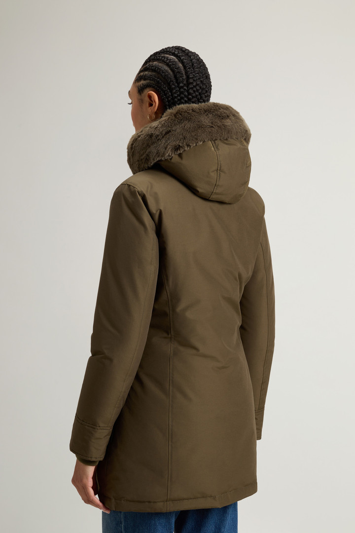 Beaker Parka with Faux Fur in Ramar Cloth Green photo 3 | Woolrich