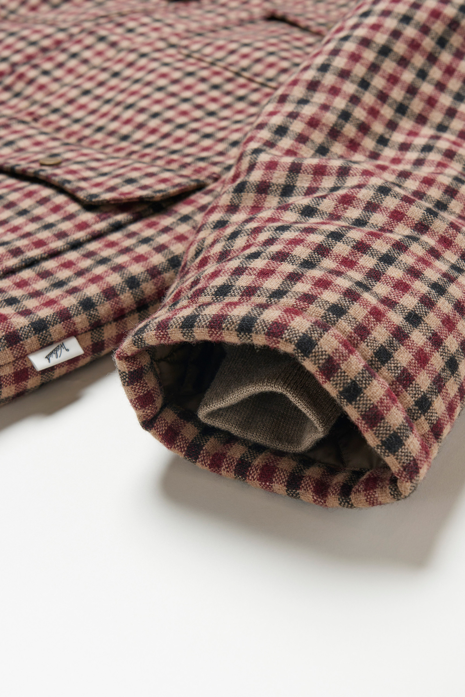Men's Button Check Coat in Recycled Wool Tweed Beige | Woolrich USA