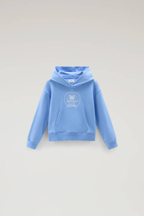 Sweat-shirt à capuche pour fille en pur coton Bleu | Woolrich