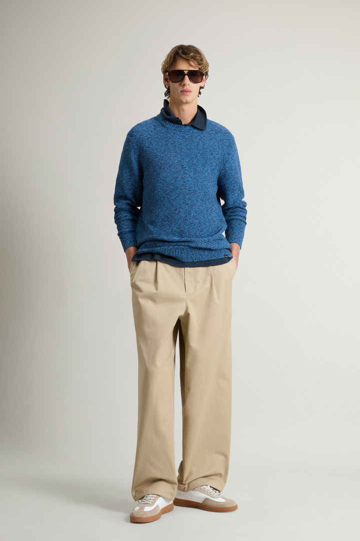 Crewneck Cotton-Blend Sweater Blue photo 2 | Woolrich