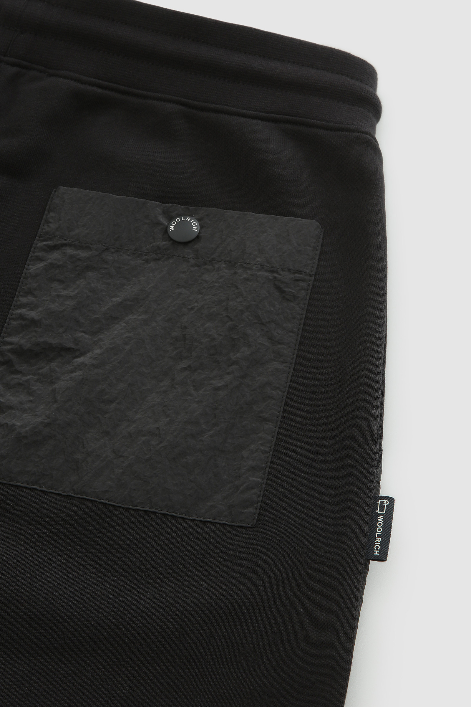 Fleece cotton pant with crinkle nylon details Black photo 8 | Woolrich