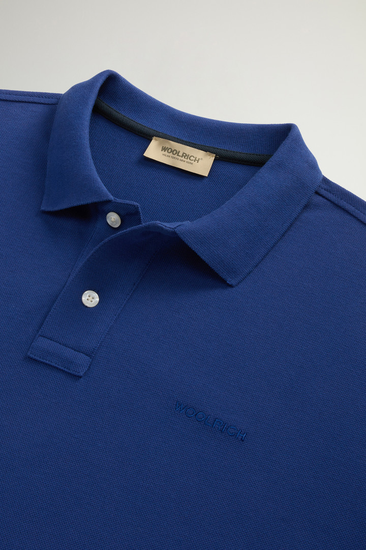 Pure Cotton Pique Polo Blue photo 6 | Woolrich