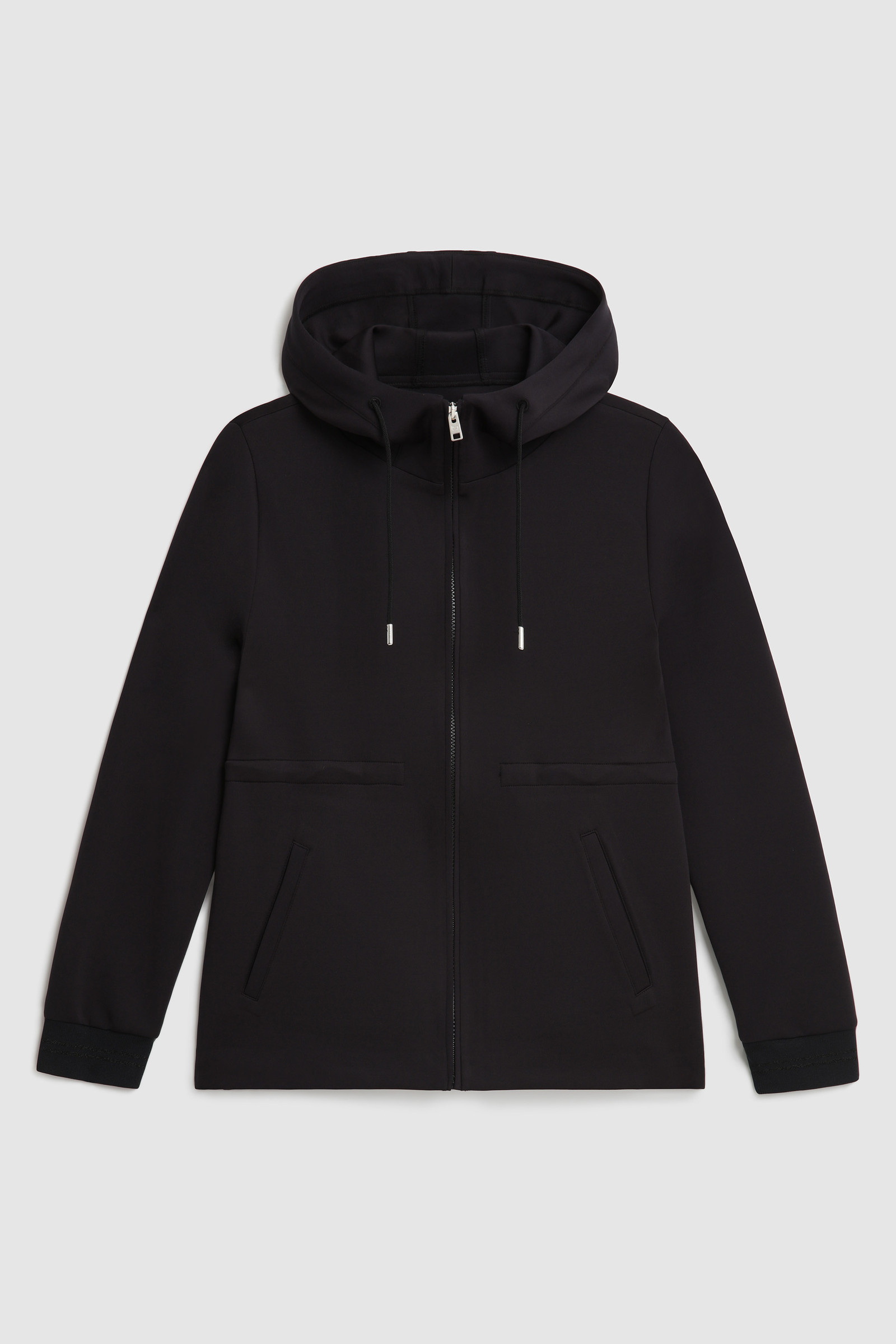 Stretch Cotton Full-Zip Hoodie Black photo 7 | Woolrich