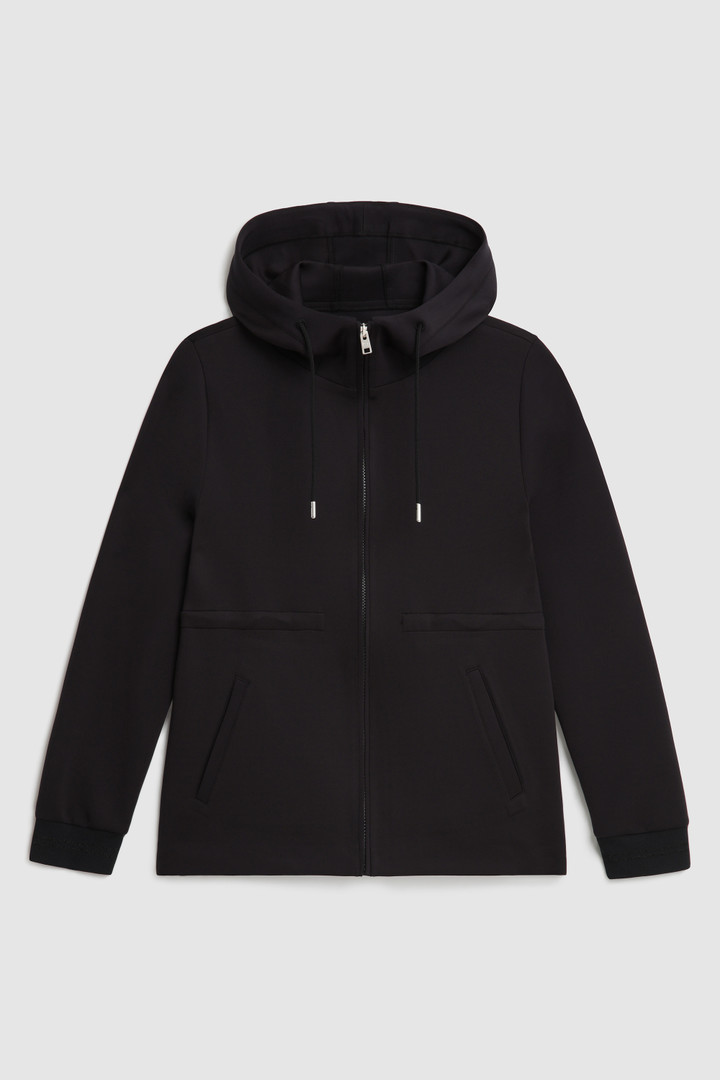 Sweat à capuche zippé en coton stretch