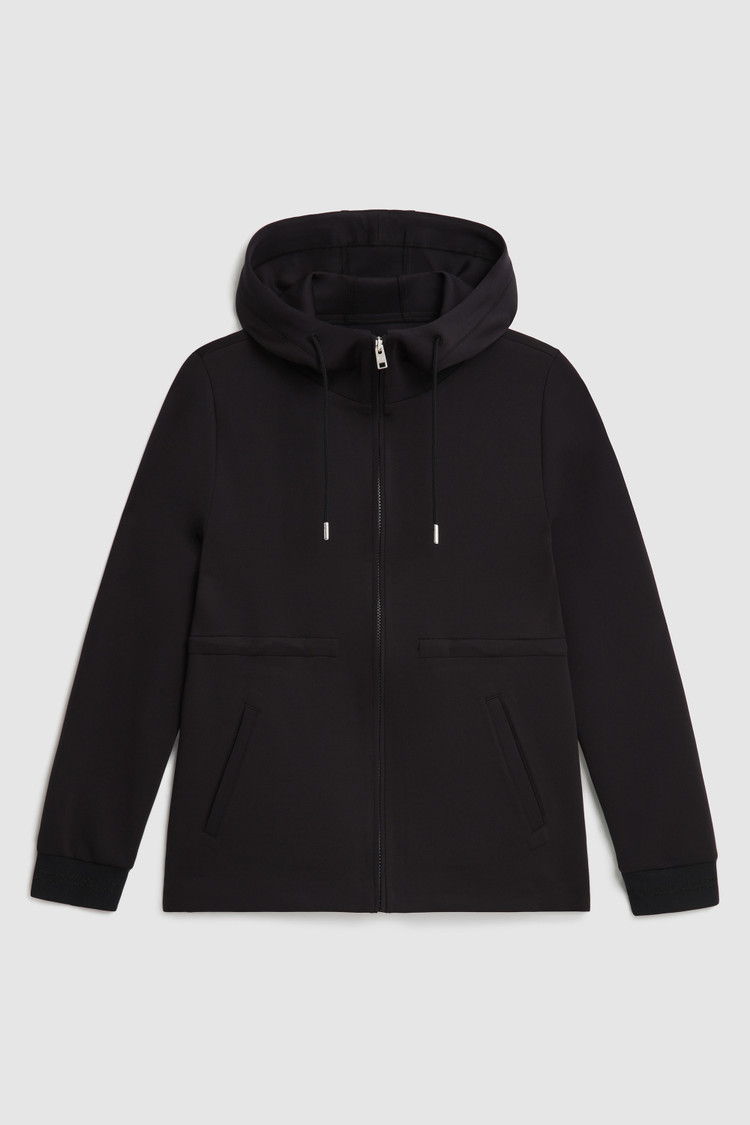 Sweat à capuche zippé en coton stretch