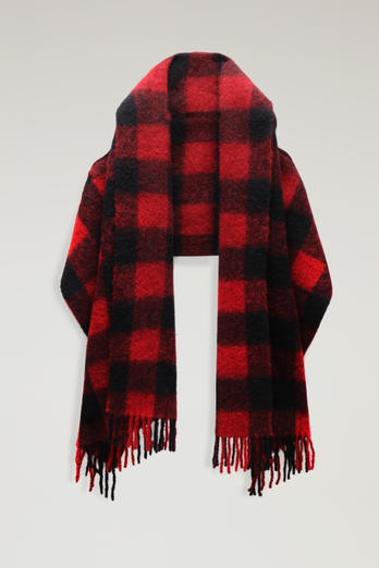 Buffalo Check Cape Scarf Red | Woolrich