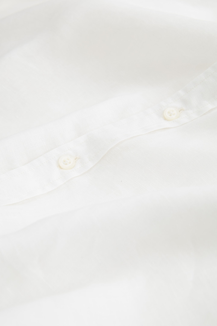 Linen band collar shirt