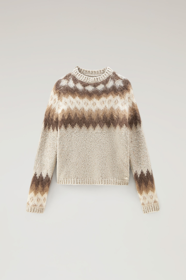 Fair Isle Pullover in Wool and Mohair Blend White photo 1 | Woolrich