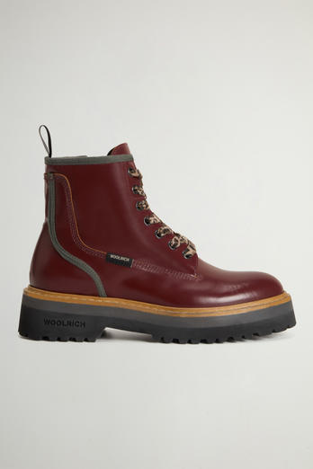 Main Combat Boots in Leather Red | Woolrich