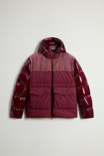 Hybrid Down Jacket with Removable Sleeves and Hood Red | Woolrich