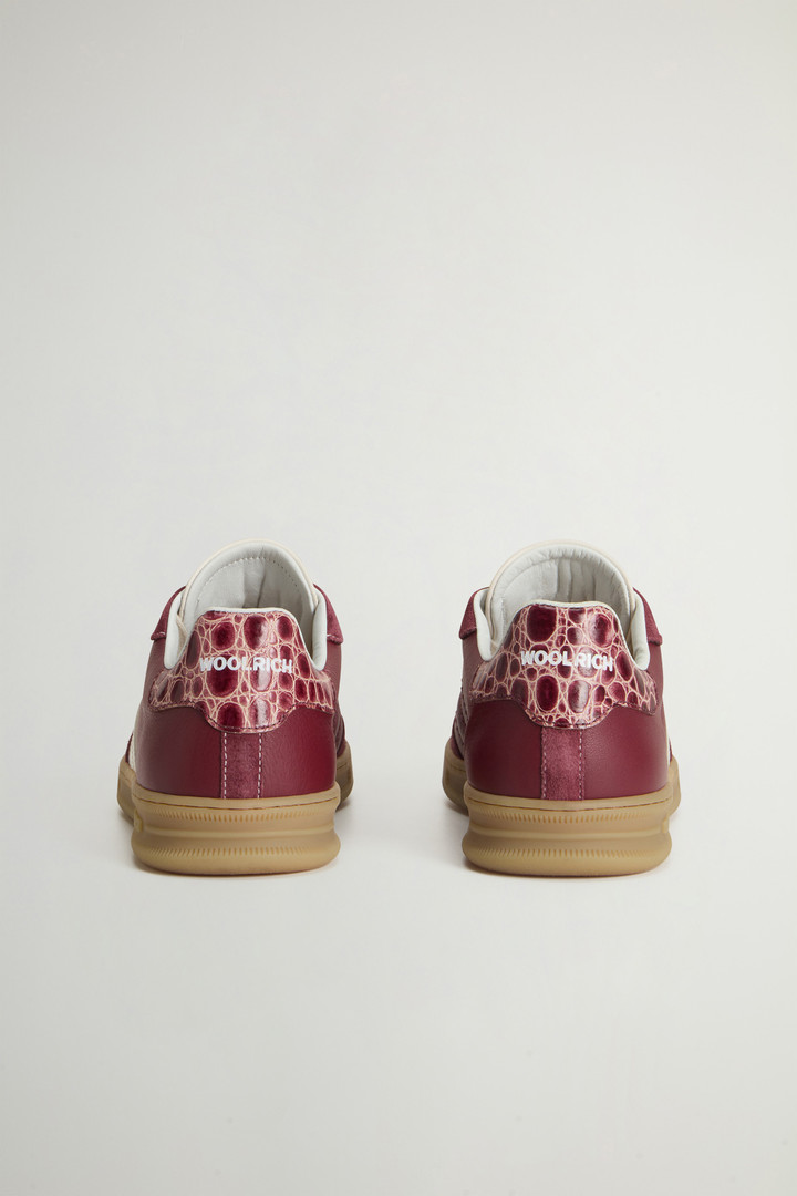 Doubleu Tennis Sneakers in Leather with Suede Inserts Red photo 3 | Woolrich