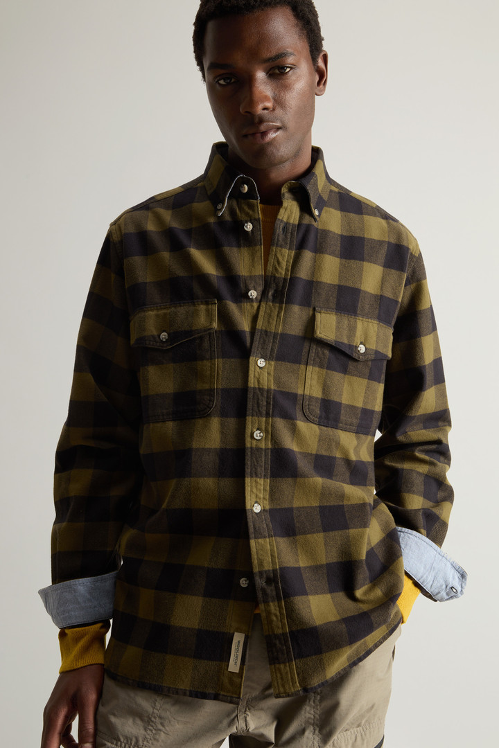 Flannel Shirt with Checked Pattern Green photo 4 | Woolrich