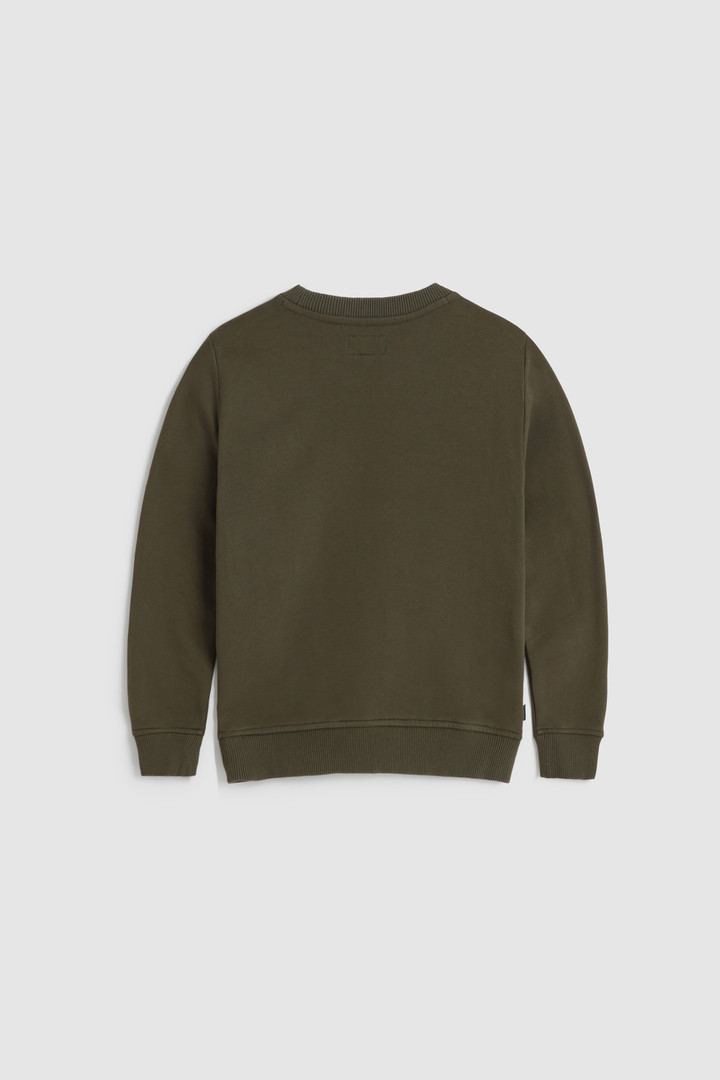 Boy's crewneck sweatshirt in organic cotton Green photo 2 | Woolrich