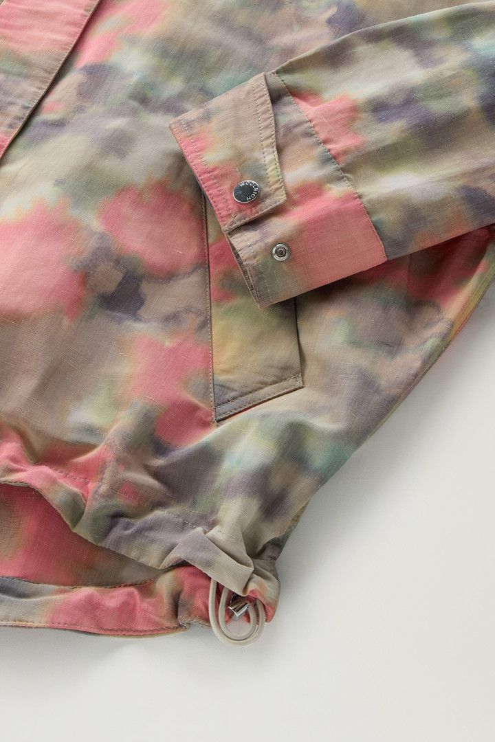 Jacke aus Leinen-Baumwoll-Materialmix mit mehrfarbigem Print Grün photo 8 | Woolrich